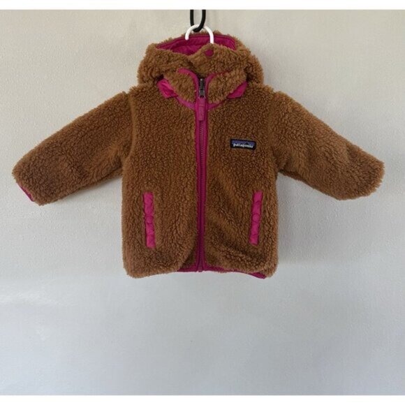 Girls Patagonia Coat 6-12 Months Zip Yo Winter Jacket Reversible Tribbles Hoody - Picture 1 of 5